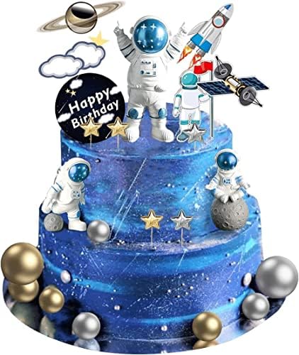 22Pcs Space Cake Topper Set for Birthday Party Decorations