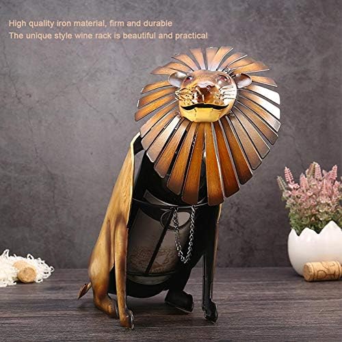 Haofy Lion Shaped Wine Rack Gold Home Decor