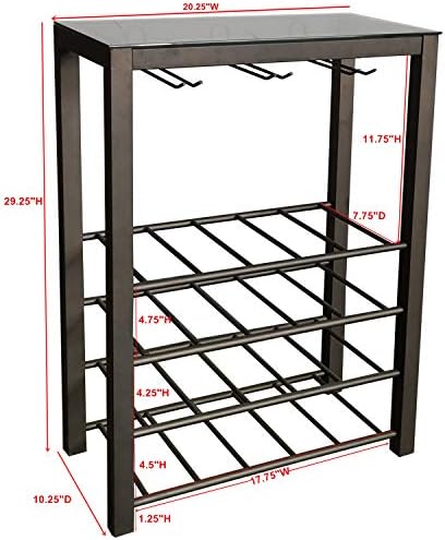 Kings Brand Freestanding Wine Rack with 20 Bottle Capacity