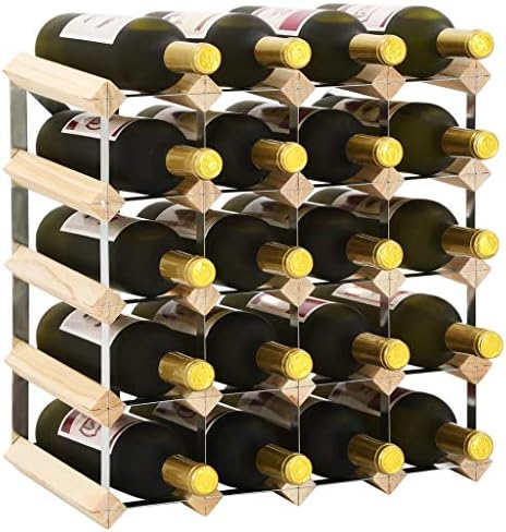 CUMYZO 20 Bottle Wine Rack Solid Pine Wood