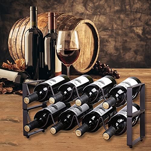OBloved Metal 2 Tier Wine Rack - 8 Bottle Storage