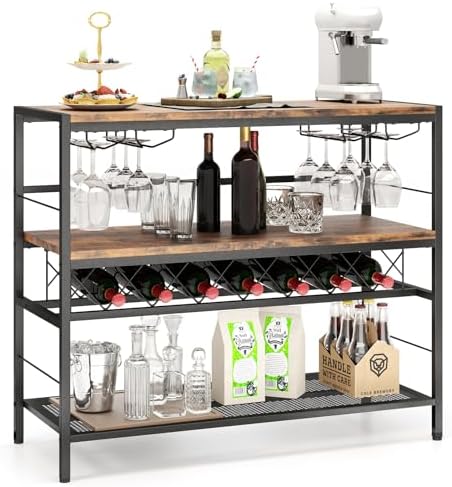 Giantex 4-Tier Wine Rack Table 7-Bottle Storage