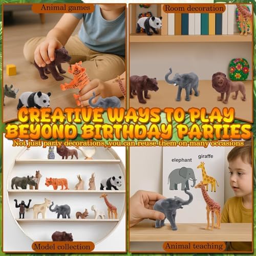 26 Piece Jungle Animal Cake Toppers Decor Set