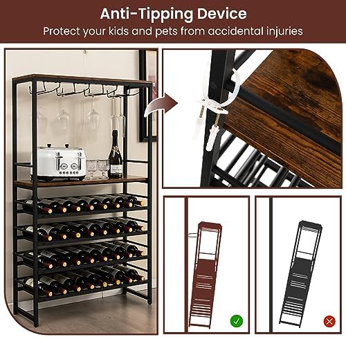 LOKO 4-Tier Freestanding Wine Rack with 32 Bottle Capacity