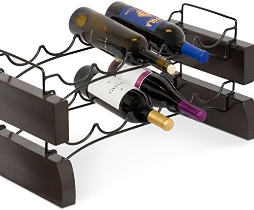 BIRDROCK HOME Stackable Wine Rack Set of 2 Espresso