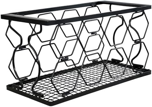 Sunnydaze 8-Bottle Metal Wine Rack - Black Foldable Kitchen Stand