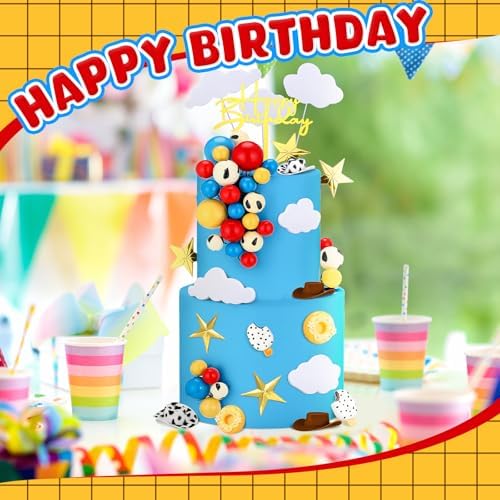 GlikCeil 57 Pcs Cartoon Cow Cake Topper Kit