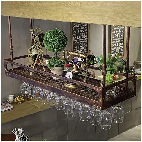 ALDEPO Wine Rack Ceiling Holder Rustic Style Stainless Steel 60cm Storage Shelf