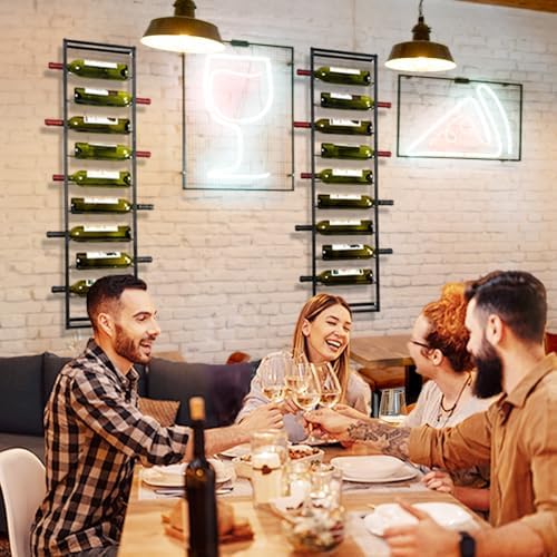 FLstudio Wall Wine Rack 10 Bottle Holder Organizer Display