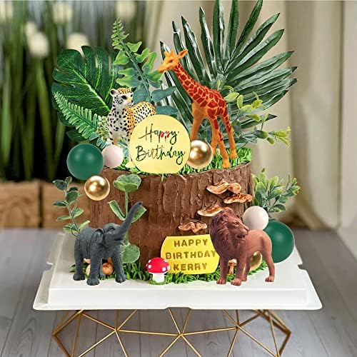 DRWATE 27PCS Jungle Animal Cake Toppers Decorations