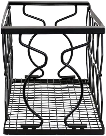 Sunnydaze 8-Bottle Metal Wine Rack - Black Foldable Kitchen Stand