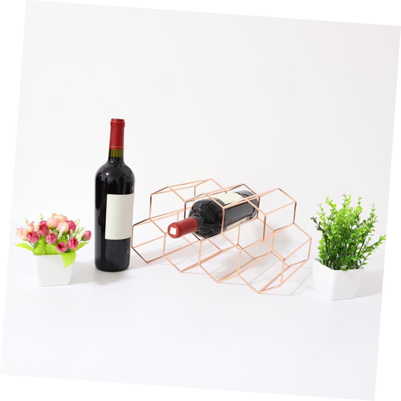 Cabilock Freestanding Wine Rack Cabinet with Gold Finish