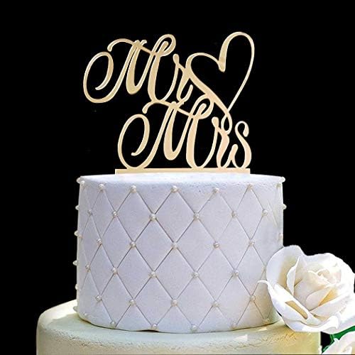 Mr and Mrs Cake Topper Mirror Gold Acrylic