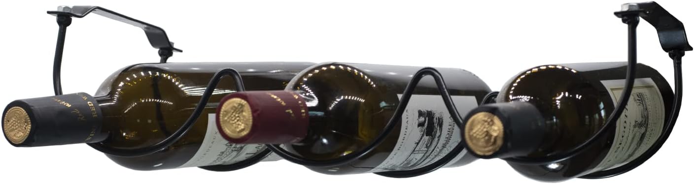 MATILODI Wall-Mounted Wine Rack - 3 Bottle Holder Black 1 Pack