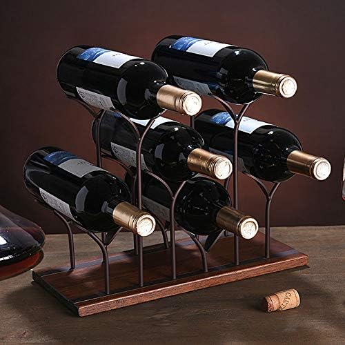 Durable Metal Wine Rack for 6 Bottles Freestanding