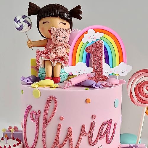 Mozeat Lens Soft Pottery Rainbow Cake Topper