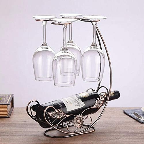 Copper Wine Rack Hanging Glass Holder Bar Stand 1