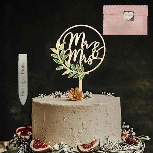 Rustic Wooden Mr and Mrs Cake Topper - Eco-Friendly