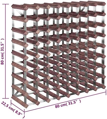 YAFF 72 Bottle Brown Solid Wood Wine Rack 1