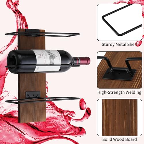 CBYJK Wall-Mounted Wine Rack for 12 Bottles