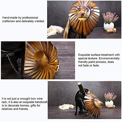 Haofy Lion Shaped Wine Rack Gold Home Decor