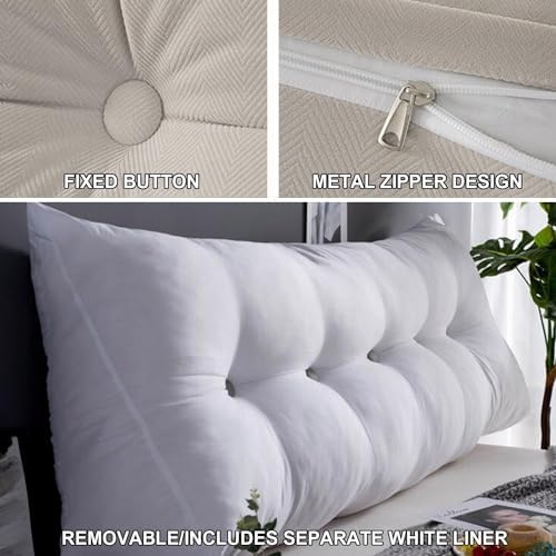 COZMAX Queen Triangular Headboard Pillow with Removable Cover