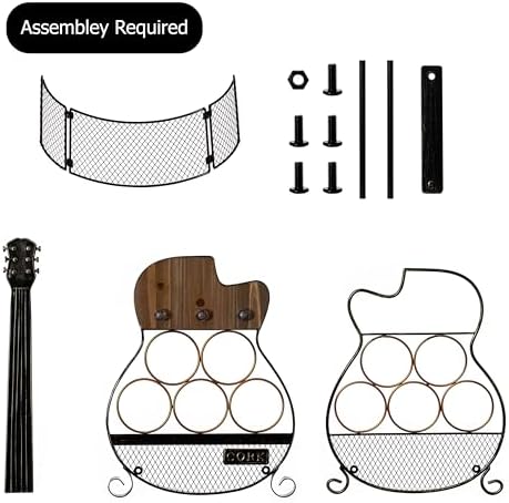 Vintiquewise Guitar Shape 5-Bottle Wine Rack