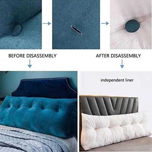 ZZYK Large Bolster Headboard Pillow with Removable Cover Light Blue 47inch