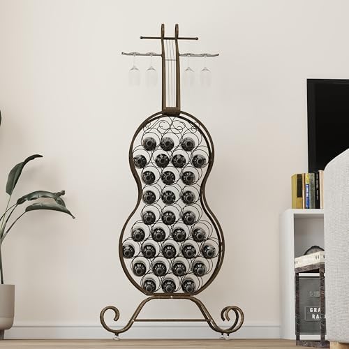 32 Bottles Display Holder Freestanding Wine Rack for Kitchen and Living Room