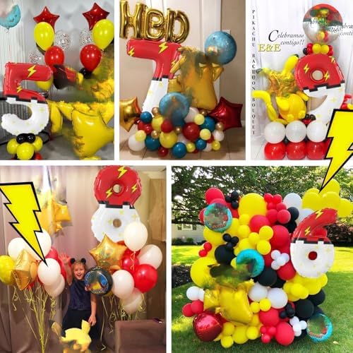 40 Inch Giant Red White Cartoon Number Foil Balloons Set