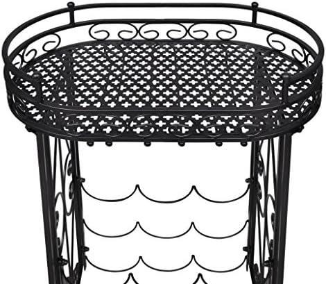 Bopdu 9 Bottles Wine Rack Metal with Glass Holder