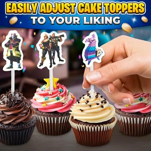 V TOWER Video Game Cake Topper Set