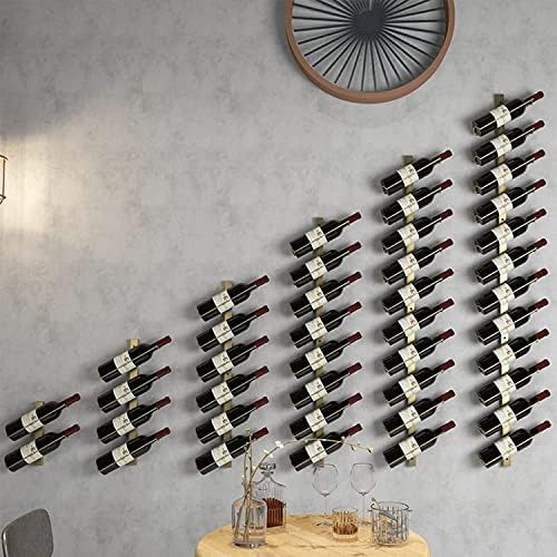 Wall-Mounted Wine Rack with 5 Sizes and Wrought Iron Design