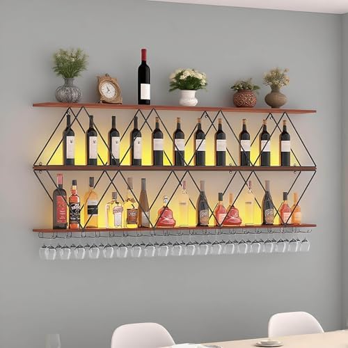 RAJYQODIS 59in Wall Mounted Wine Rack 3 Tier DIY