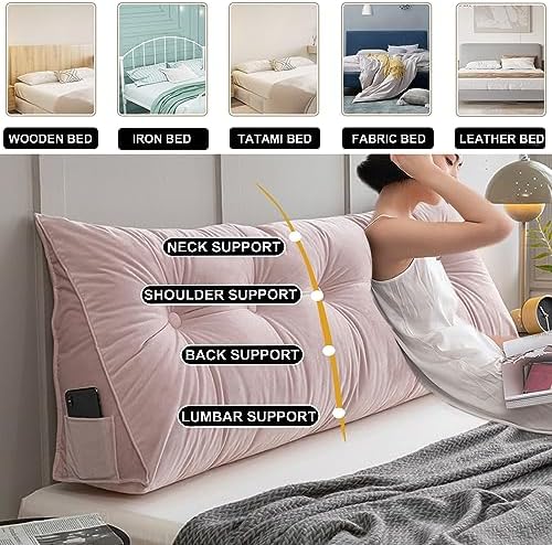 ZZYK Tufted Button Headboard Pillow - Pink 35 Inches