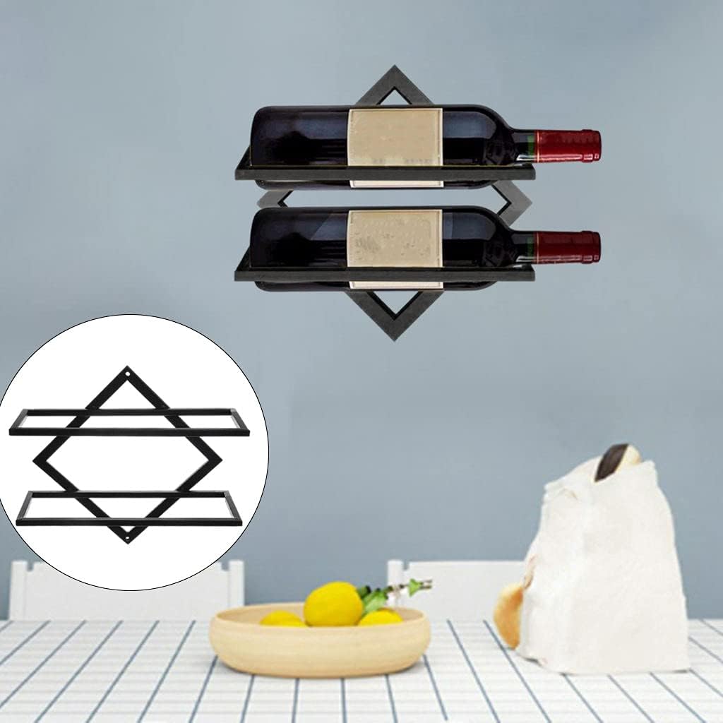 SHQ Wall-Mounted Steel Wine Rack 2 Bottles