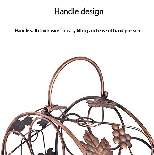 Round Grape Leaf Wine Rack Bronze Rustic Style