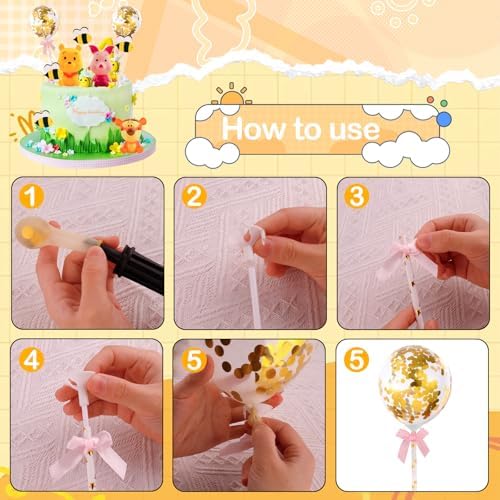Newmemo Winnie Cake Toppers 12Pcs Birthday Decorations