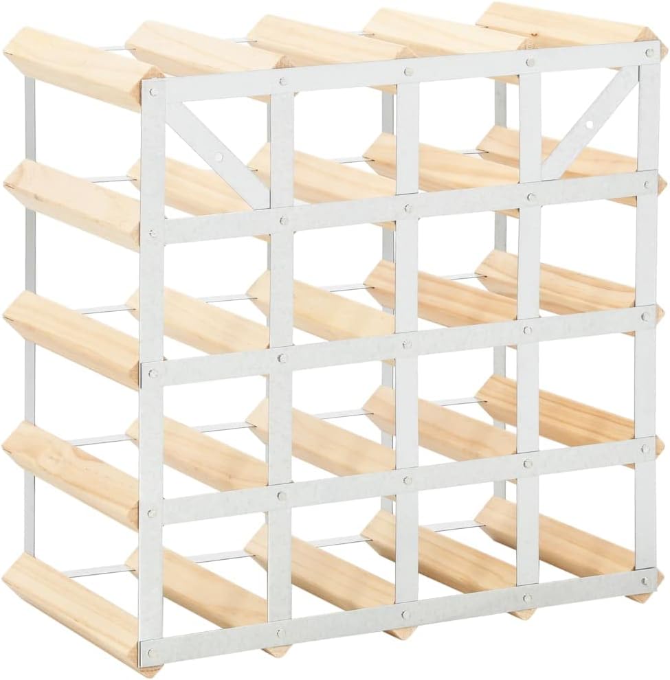 CHARMMA 20-Bottle Wine Rack - Solid Pinewood