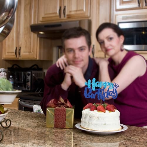 Ephlyn Happy Birthday Cake Topper Glitter Decor