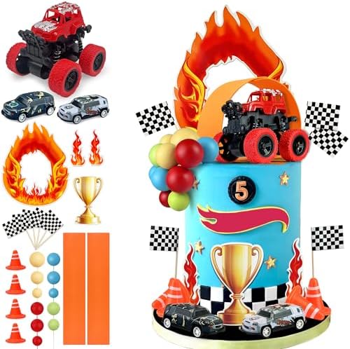 30PCS Truck Cake Toppers for Racing Car Party Decorations
