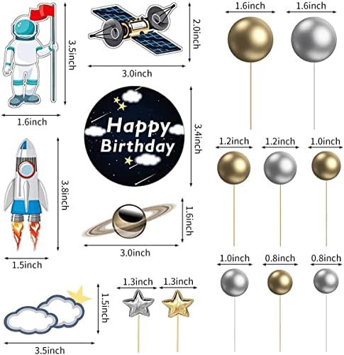22Pcs Space Cake Topper Set for Birthday Party Decorations