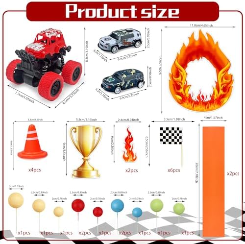 30PCS Truck Cake Toppers for Racing Car Party Decorations