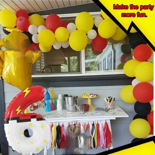 40 Inch Giant Red White Cartoon Number Foil Balloons Set