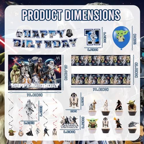Star Party Decor Banner and Non-Edible Cake Toppers