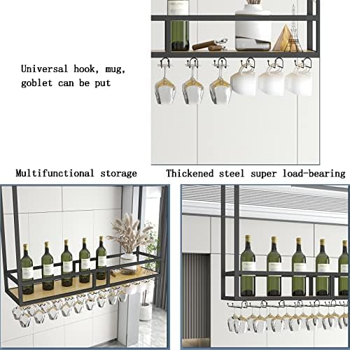 Wall-Mounted Wine Rack with Heavy Duty Steel Frame