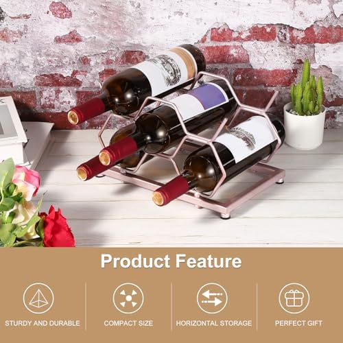 Uxcell 5-Bottle Tabletop Wine Rack with Wrench