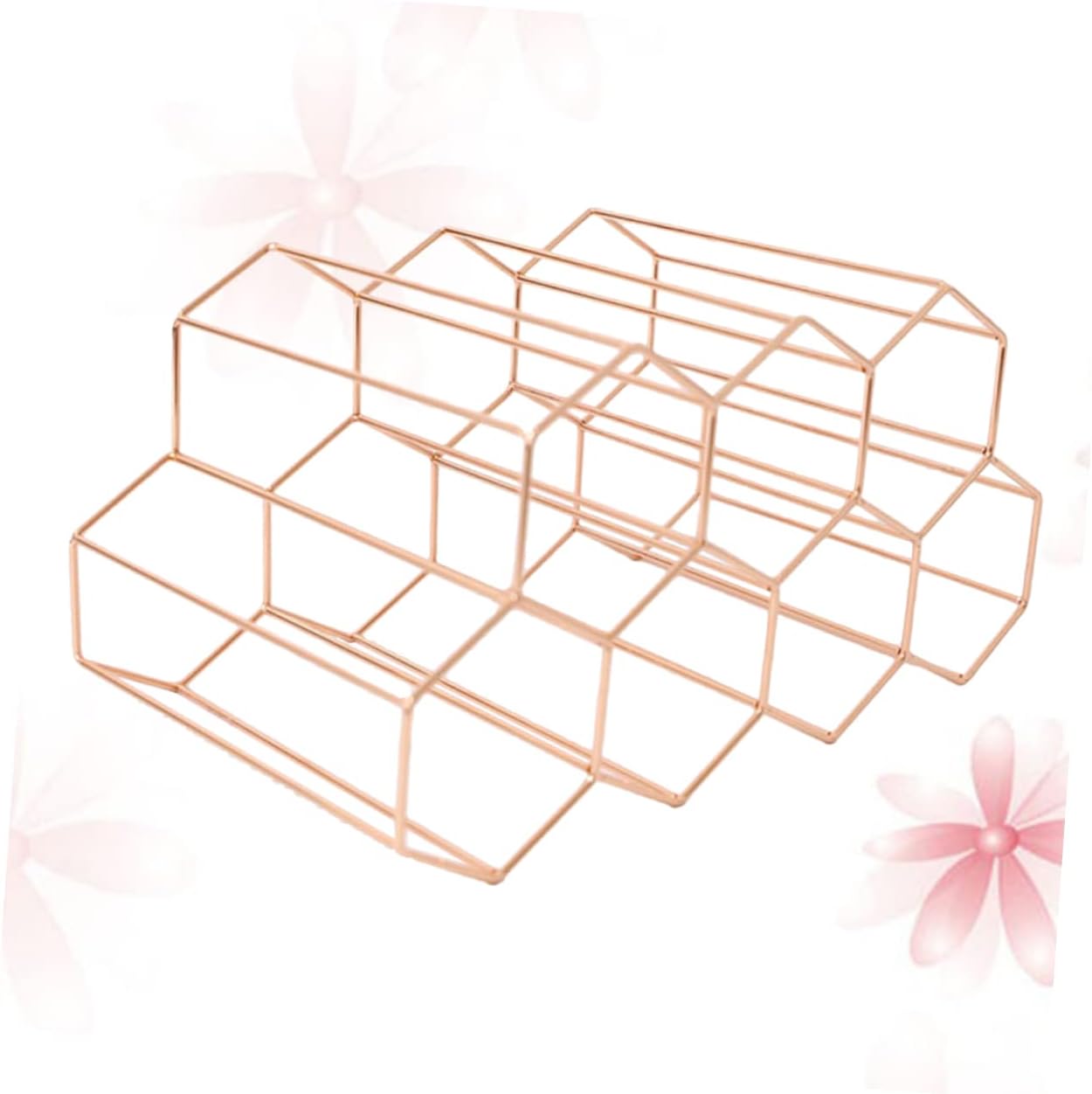 VICASKY Freestanding Rose Gold Wine Rack 7 Bottle Capacity