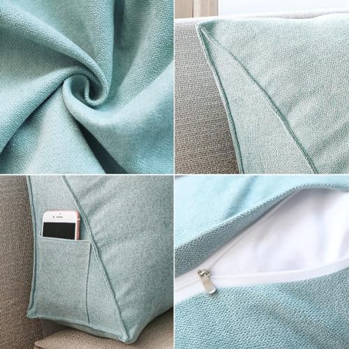 Triangle Sofa Pillow Lake Blue with Zipper