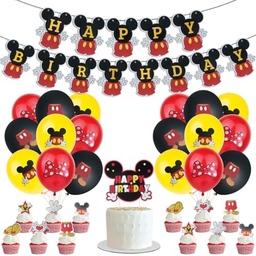OUSHISS Cartoon Mouse Birthday Decor Set 1